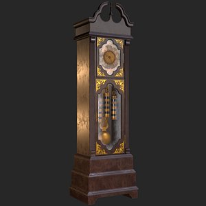 retro vintage grandfather clock 3D model