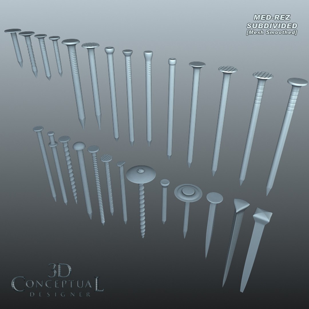 3d Model Hardware Nails