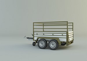 3D double axle trailer model