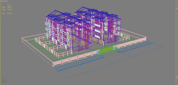 3D apartment buildings block 2 model - TurboSquid 1390067