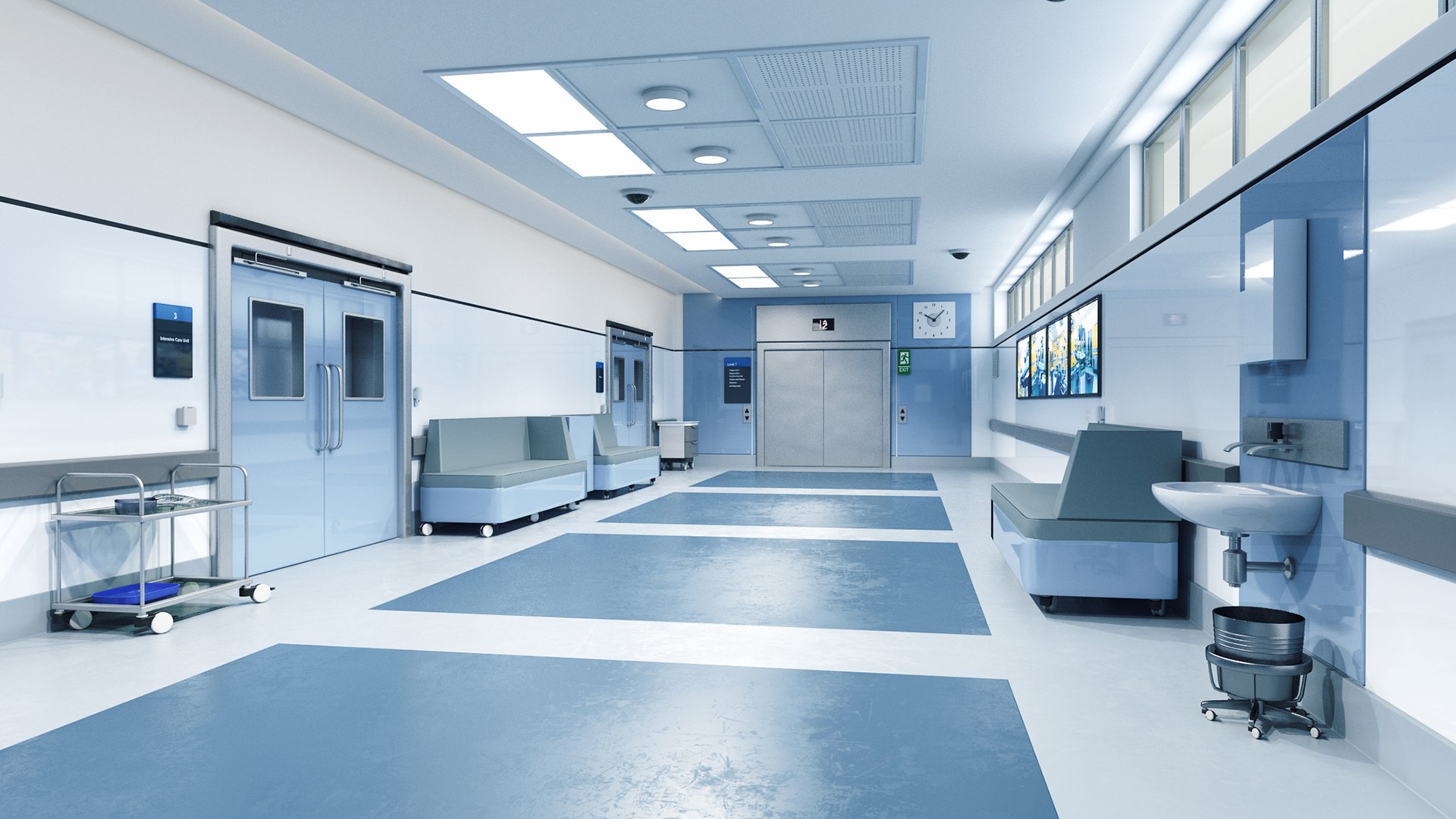 Hospital Corridor 3D Model - TurboSquid 2134512