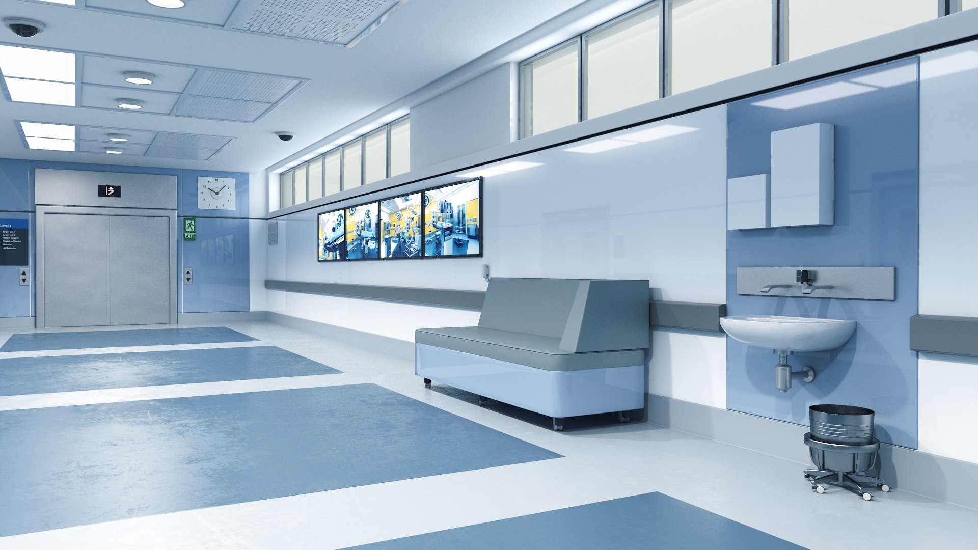 Hospital Corridor 3D Model - TurboSquid 2134512
