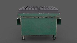 Commercial Trash Dumpster Green Clean 3D model