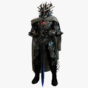 Legendary Dragon Armor Rigged Fantasy Warrior AAA PBR 3D Model Sword