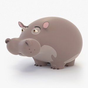 hippo cartoon 3D model