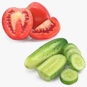 3D Tomatoes and Cucumbers model