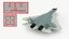 Su57 Twin Engine Stealth Aircraft Grey Camo Rigged 3D model