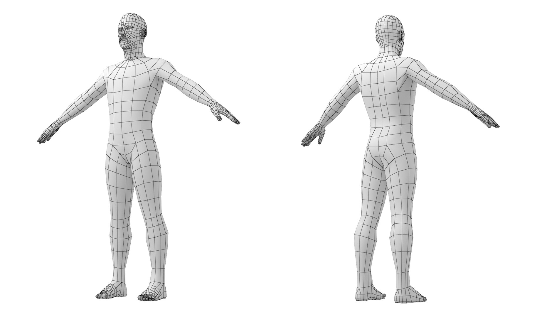 3D Natural Male In 3 Modeling Poses Base Mesh - TurboSquid 2209817