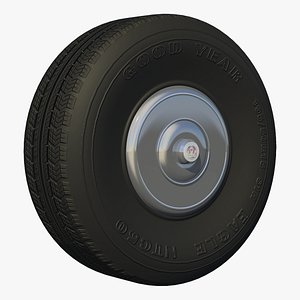 old school tire wheel 3d model