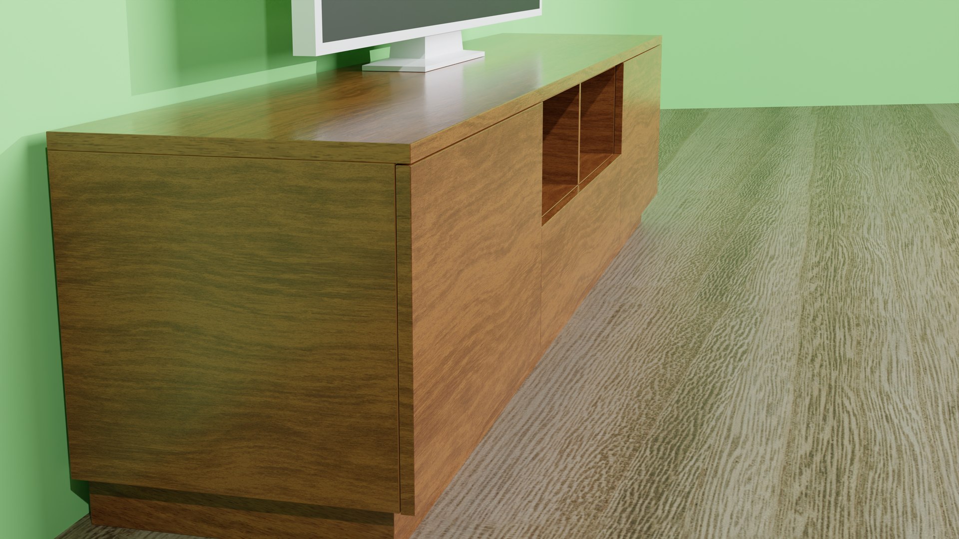 3D Wooden TV Stand TurboSquid 1984318