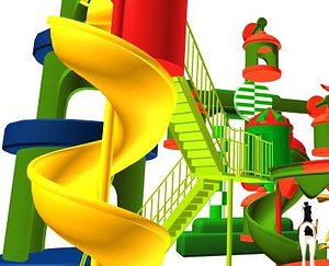 theme park carousel 3d model
