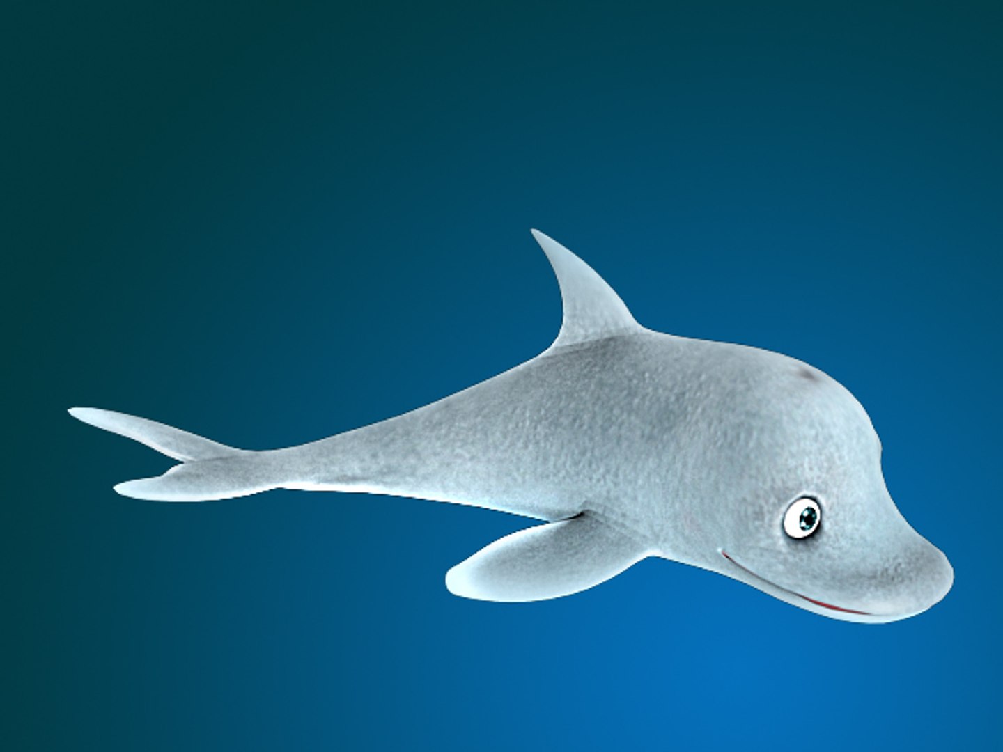 3d Model Dolphin Cartoon Character Uni