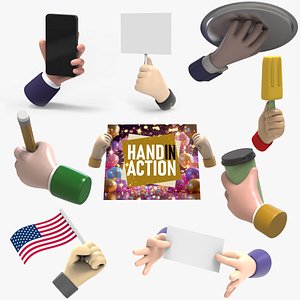 Cartoon Hand in Action 3D model
