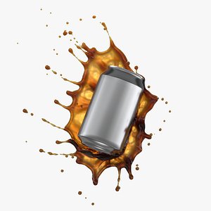 Soda Can Liquid Splash