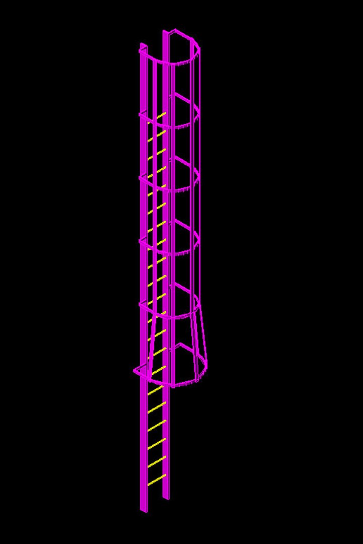 3d Standard Caged Ladder