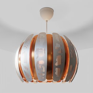 Modern Handing Lamp - Steel and Copper 3D model