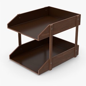 3D Wooden Desk File Holder