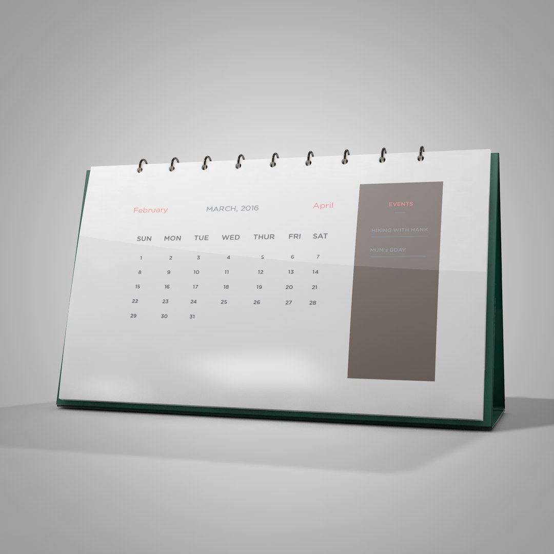 3d Calendar Turn Pages Model