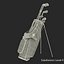 3D golf bag clubs