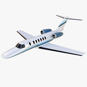 Lowpoly Cessna Citation cj4 private jet 3D