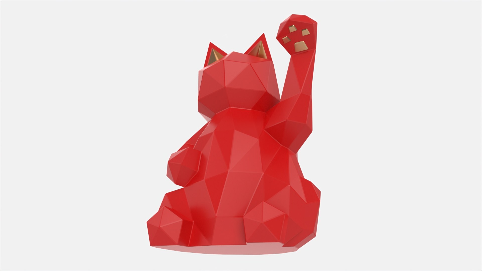 3D Decorative Stylized Lucky Cat Statuette Model - TurboSquid 2055073