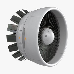 Propulsion Jet Rotor White Rigged for Maya 3D