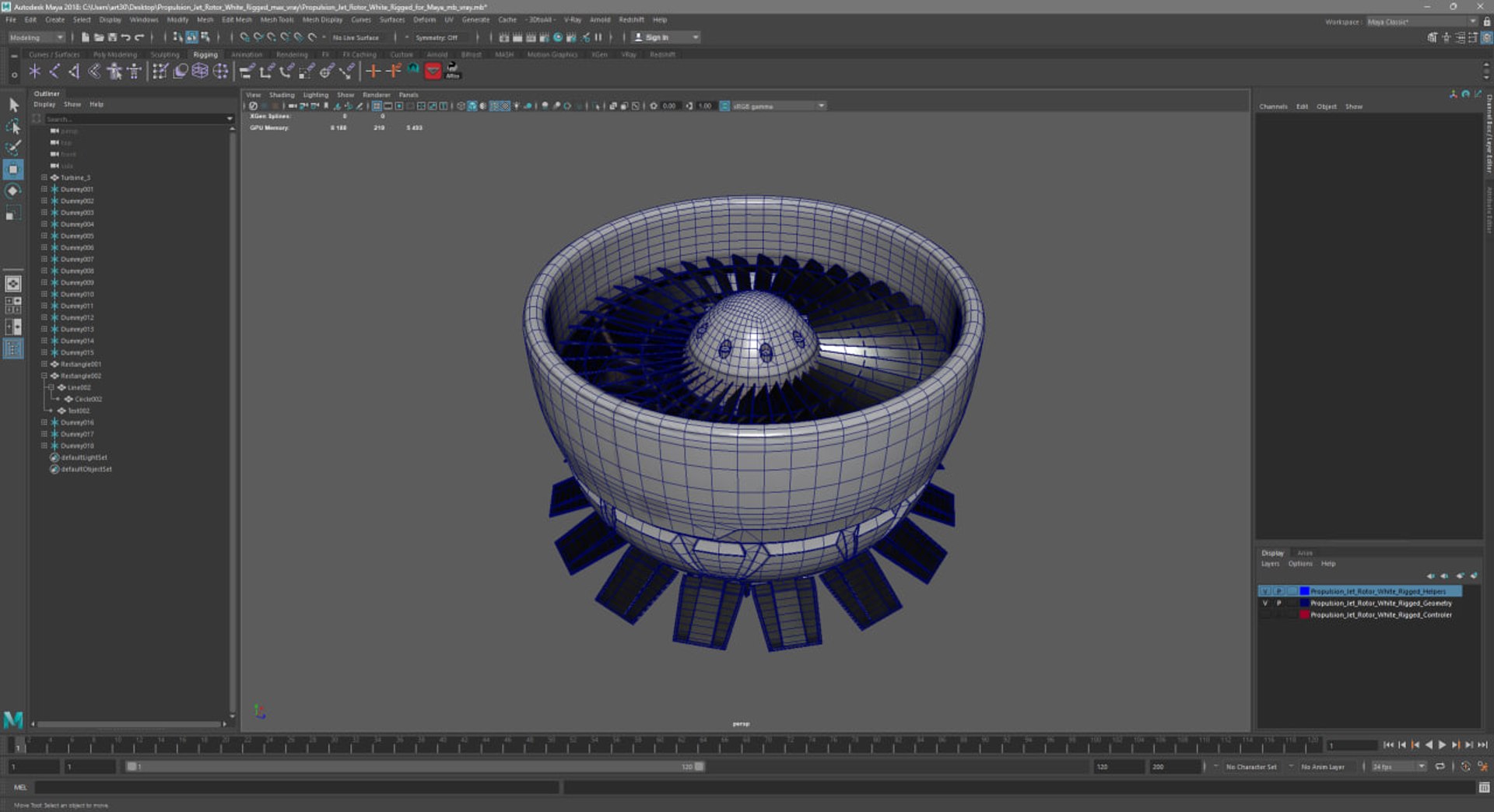 Propulsion Jet Rotor White Rigged For Maya 3D - TurboSquid 2449724