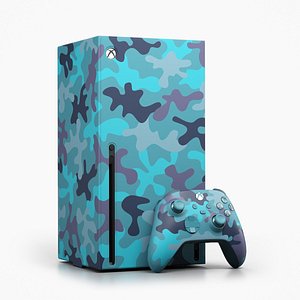 3D Xbox Series X Console Wrap and Controller Mineral Camo