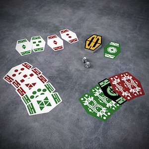 3D sabacc playing cards dice