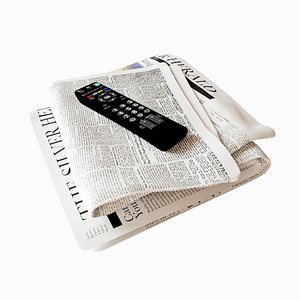 Remote TV Control And Newspaper - Includes Simple drag and drop Texture - 3D Asset 3D model