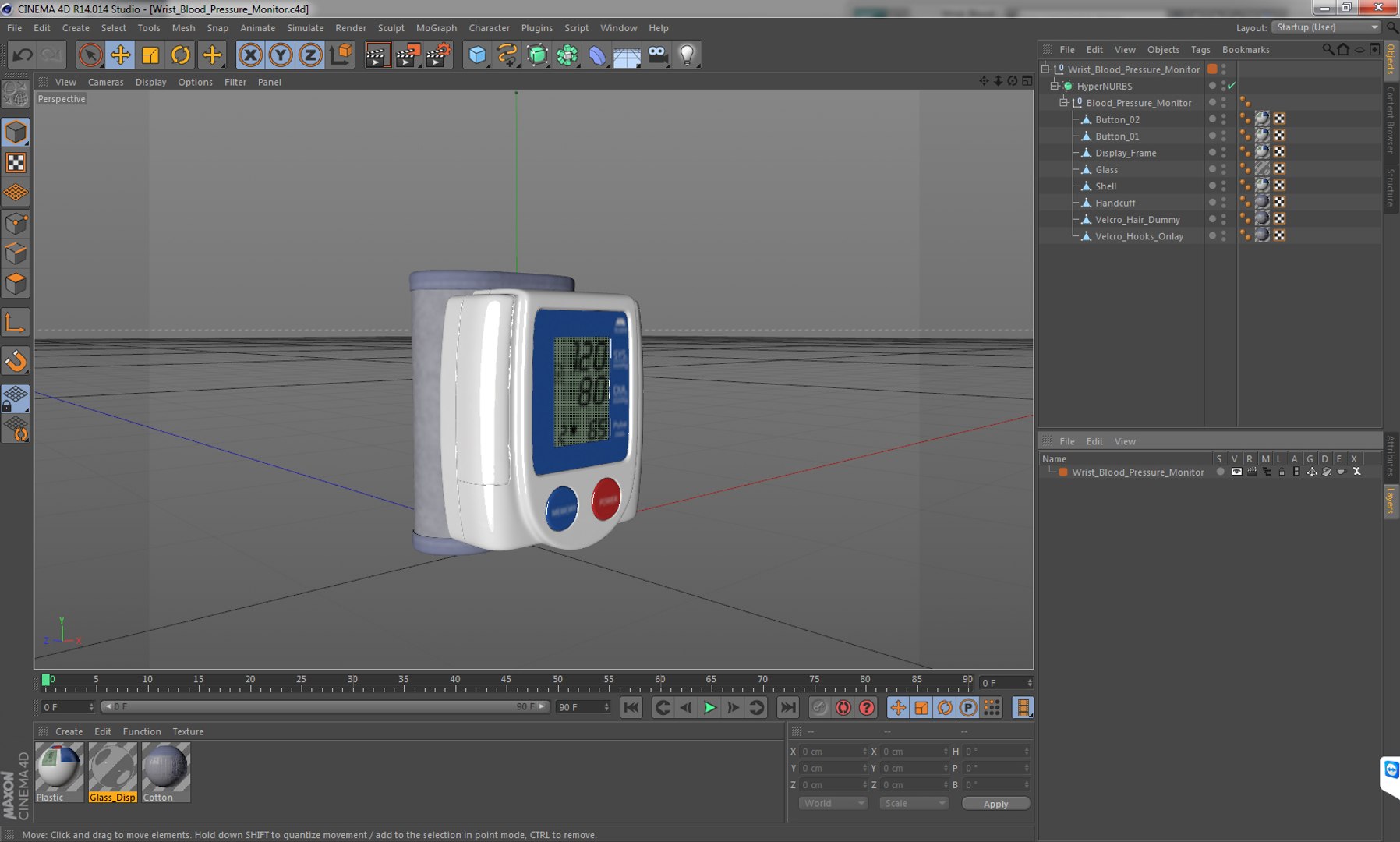 Wrist Blood Pressure Monitor 3D model preview