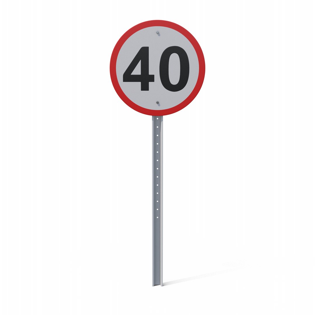 3D Maximum Speed 40 Road Sign Model - TurboSquid 2041703