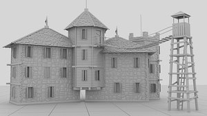 small strange castle building model