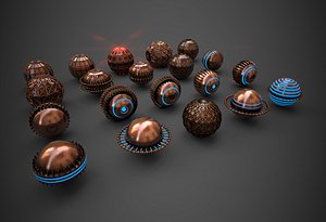 Sci-Fi Sphere Collection Metal 3D