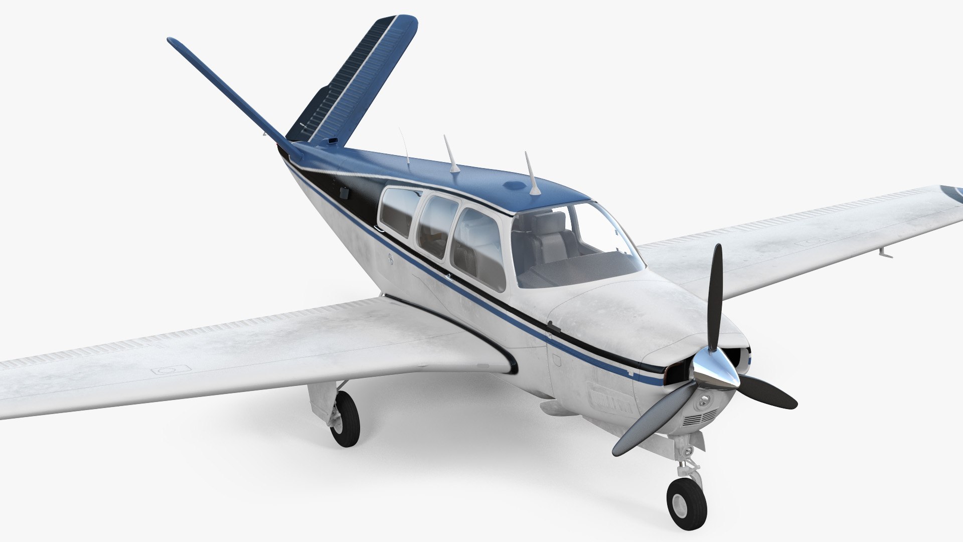 Civil Utility Aircraft V Tail 3D model preview