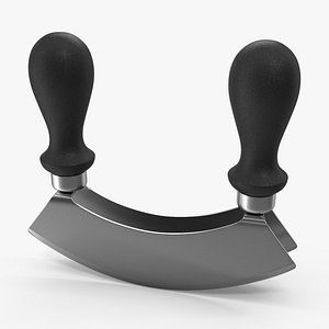 3D Mezzaluna with Two Blades and Plastic Handles