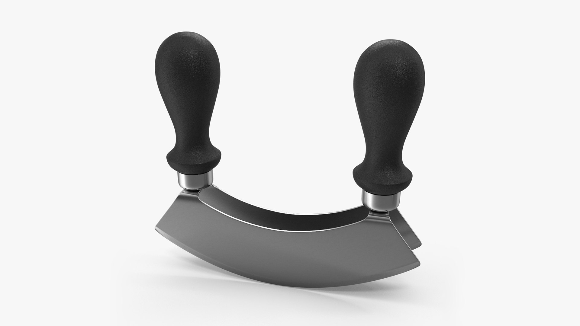 Mezzaluna with Two Blades and Plastic Handles 3D model preview