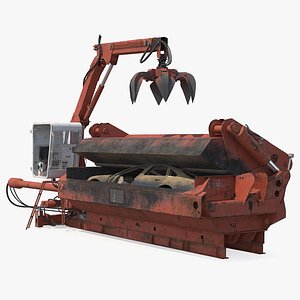 3D Portable Metal Baler with Scrap Car