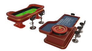 Roulette Table and craps table 3D model