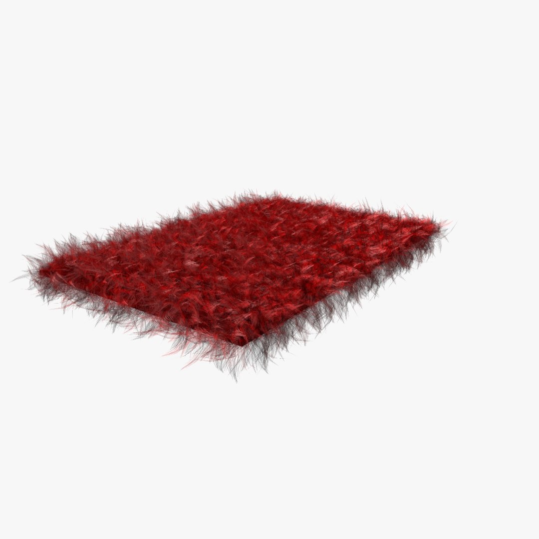 Red fur sheepskin carpet rug 3D model - TurboSquid 1460836