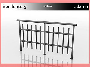 iron railing fence 3d model