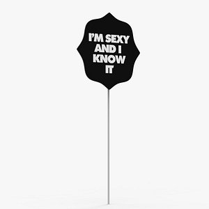 panel sign stick props 3D model