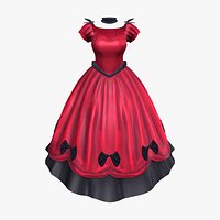 Red Women Renaissance Victorian Marie Antoinette Period Ball Gown