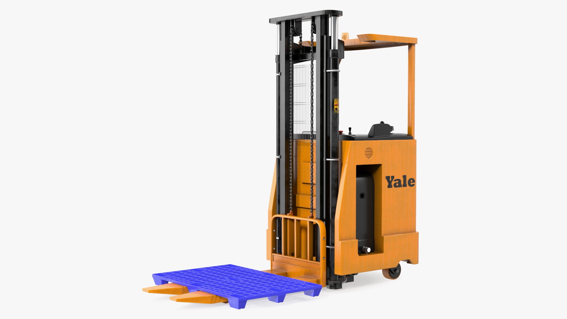 Yale Electric Forklift with Pallet 3D model preview