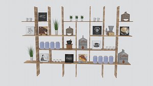 Modern Asymmetric Bookshelf 3D Model