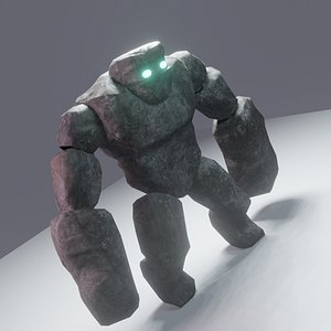 Stone Golem Low-poly 3D model