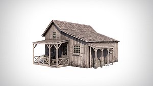 Wooden Abandoned House PBR 3D