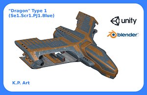 Spaceship Dragon Type 1 Se1 Sc1 PJ1 Blue
