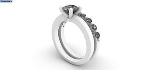 3D ring jewelry diamond model