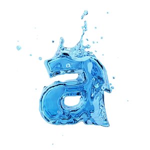 Liquid letter "a"